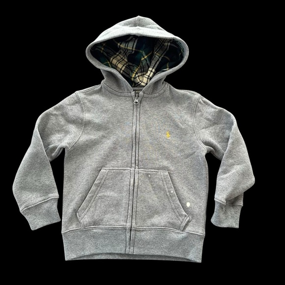 Flawed NWT Polo Ralph Lauren Boys 4T 4 Gray Zip Up Sweatshirt Hoodie Jacket New - Picture 1 of 5